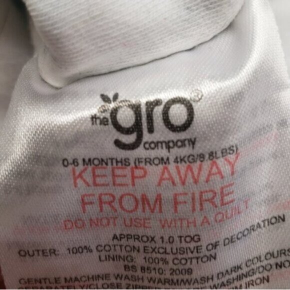 Grobag Cotton Baby Sleep Sack Unisex Size 0-6 Months Blue White Tan - Picture 8 of 13